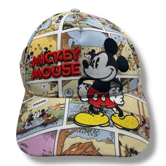 Disney Mickey Mouse COMIC STRIP Hat Strapback Raised Emboroidered Letters - Picture 1 of 4